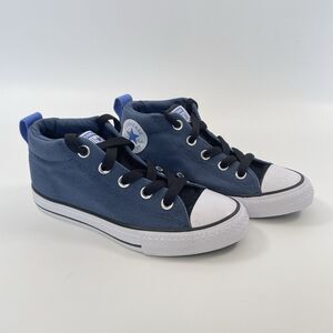 Converse Chuck Taylor Street Mid Unisex Big Kids Shoes Sneakers Blue Size 2 New